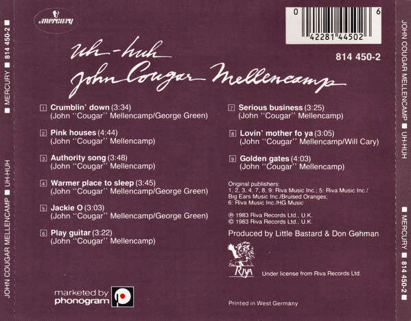 John Cougar Mellencamp - Uh-Huh CD Import