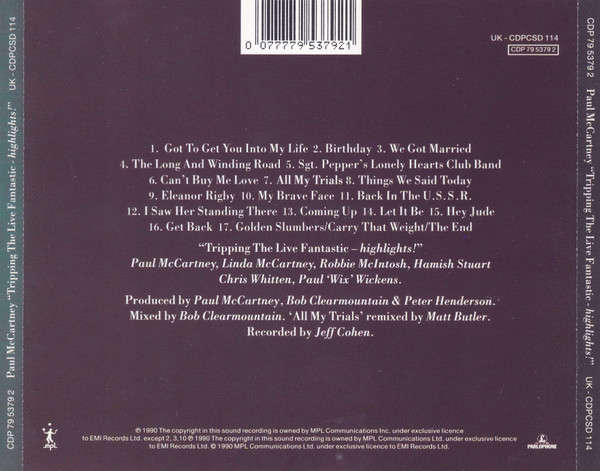Paul McCartney - Tripping The Live Fantastic - Highlights CD Import