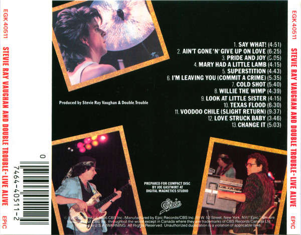 Stevie Ray Vaughan & Double Trouble - Live Alive CD Import