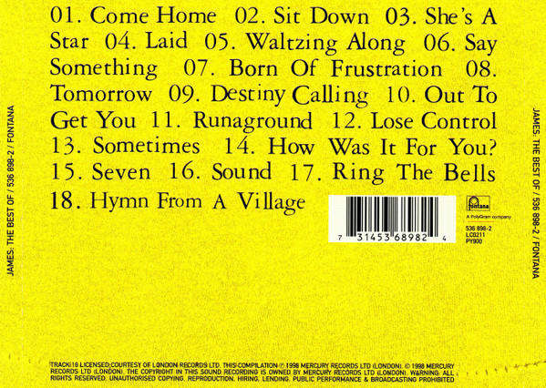 James - Best of CD Import