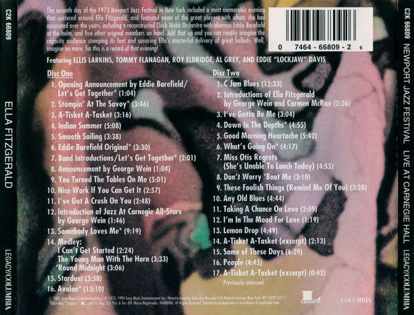 Ella Fitzgerald - Newport Jazz Festival Live At Carnegie Hall, July 5, 1973 Double CD Import