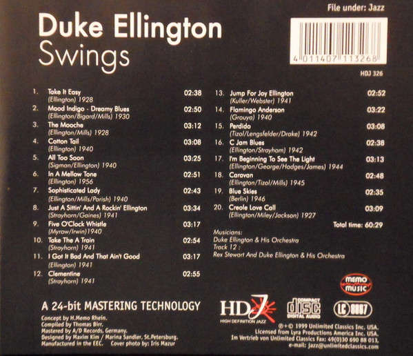Duke Ellington - Swings CD Import