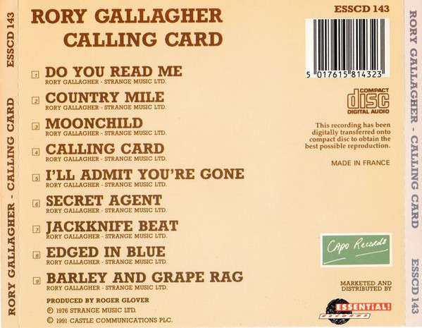 Rory Gallagher - Calling Card CD Import