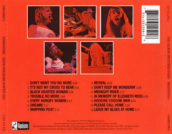 Allman Brothers Band - Beginnings CD Import