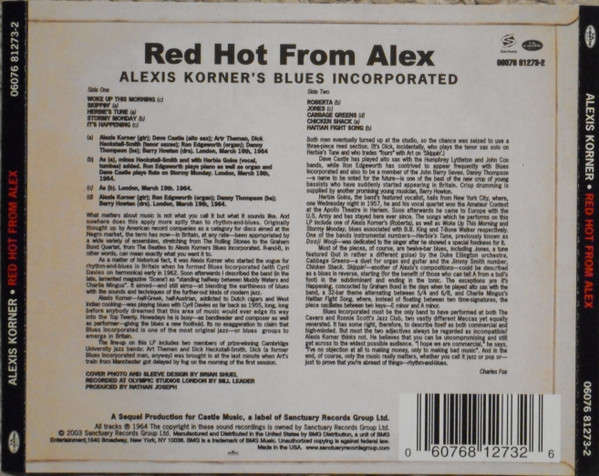 Alexis Korner's Blues Incorporated - Red Hot From Alex CD Import