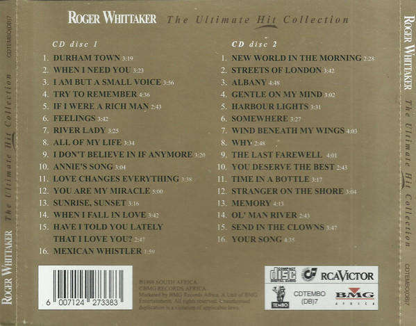 Roger Whittaker - Ultimate Hit Collection Double CD