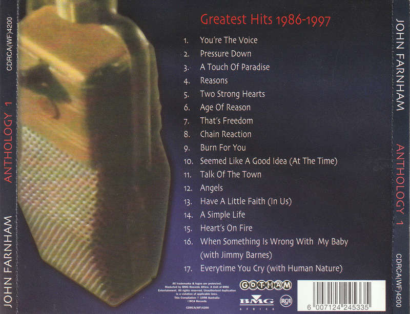 John Farnham - Anthology 1 (Greatest Hits 1986-1997) CD