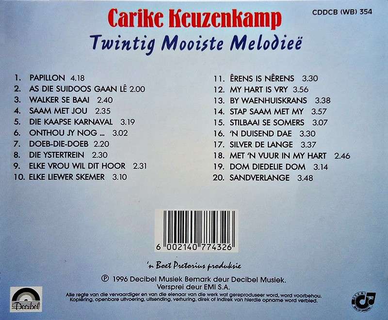 Carike Keuzenkamp - Twintig Mooiste Melodieë CD