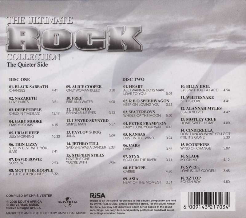 Ultimate Rock Collection: Quieter Side Double CD