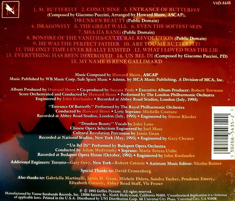 Soundtrack - M Butterfly CD Import