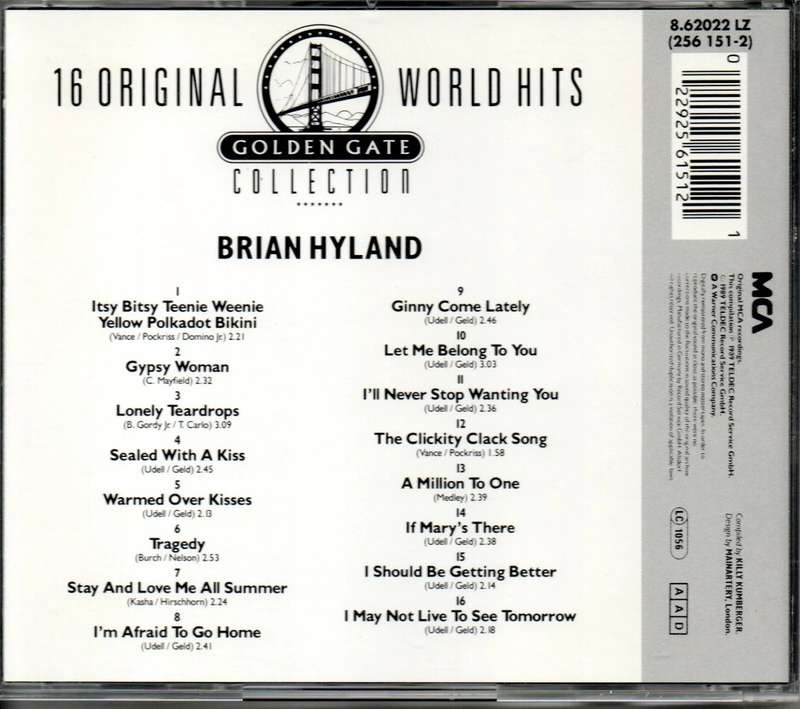 Brian Hyland - 16 Original World Hits CD Import