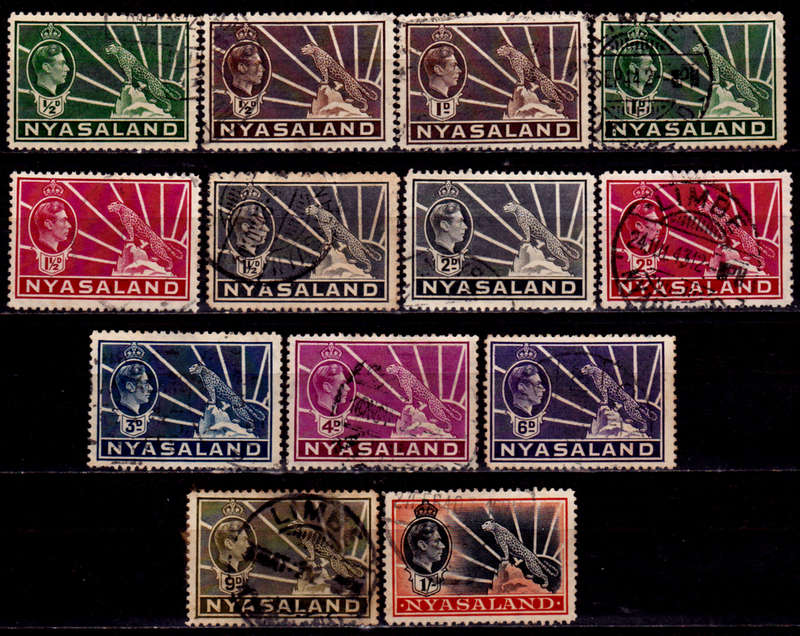NYASALAND 1938, 1 Jan. KGVI, short set, UH, CV +/-R 900.00, view scans