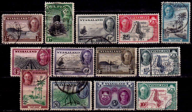 NYASALAND 1945, 1 Sept. KGVI LOCAL MOTIVES, set, UH, CV +/-R 900.00, view scans