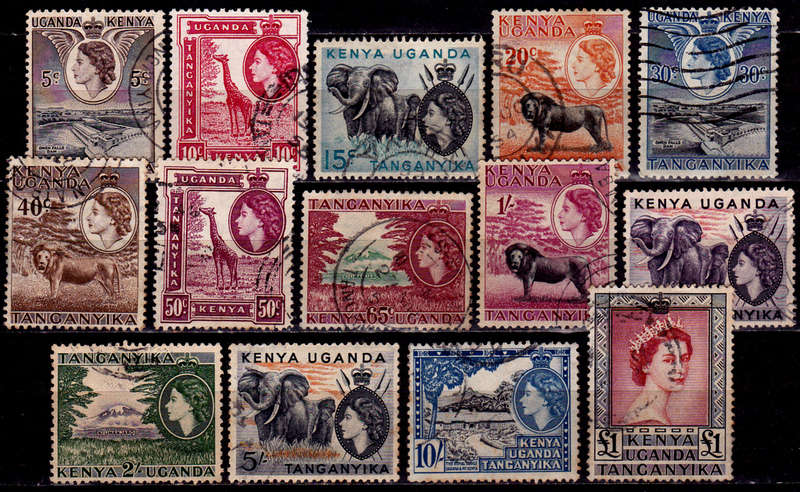 KUT 1954, 1 June. QEII AND LANDSCAPES, set, UH, CV +/- R 440.00 view scans