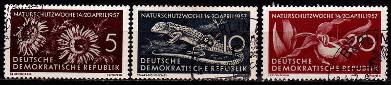 GERMANY DDR 1957, 12 April. NATURE PROTECTION, set, UH, CV+/- R 55.00 view scans