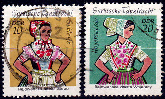 GERMANY DDR 1971, 23 Nov. SORBIAN COSTUMES, set, UH, CV +/-R 15.00 view scans