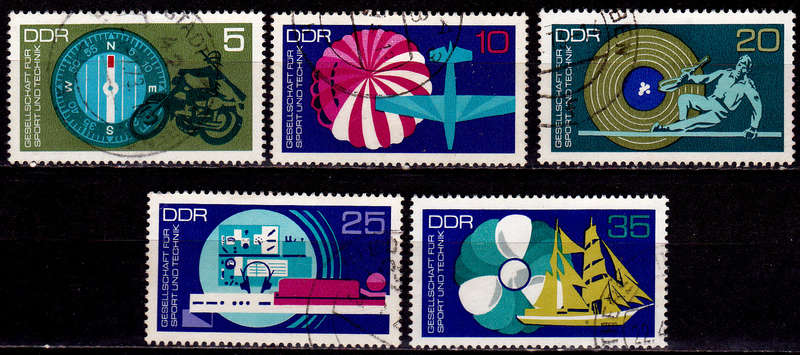 GERMANY DDR 1972, 8 Aug. SOCIETY FOR SPORT AND TECH, set, UH, CV +/-R 35.00 view scans