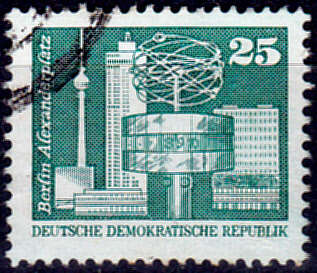 GERMANY DDR 1975, 4 March. WORLD CLOCK, single, UH, CV +/-R 5.00 view scans
