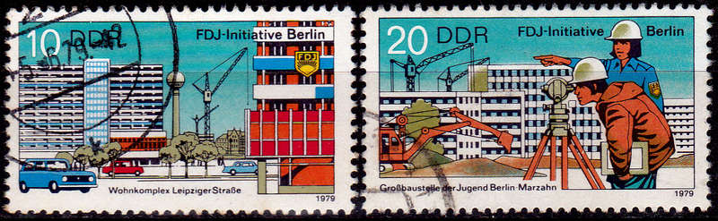 GERMANY DDR 1979, 22 May. MODERN METHOD OF BUILDING, set, UH, CV +/-R 15.00 view scans
