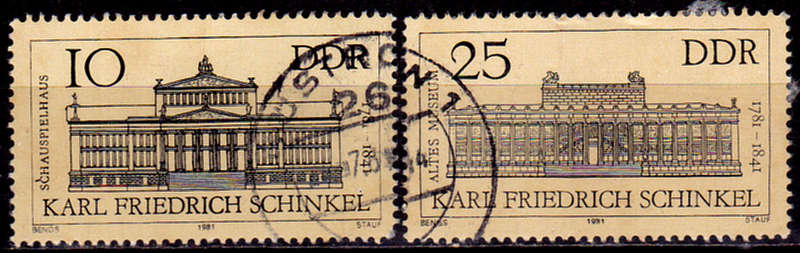 GERMANY DDR 1981, 23 June. 200th ANNIV BIRTH KF SCHINKEL, set, UH, CV +/-R 20.00 view scans
