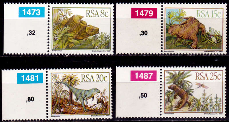 RSA 1982, 1 Dec. PREHISTORIC ANIMALS, set, MNH, CV R 10.00 view scans