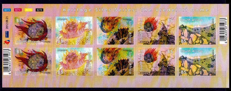 RSA 2012, 21 Sept. VREDEFORT DOME, sheetlet, MNH, CV R 600.00 view scans