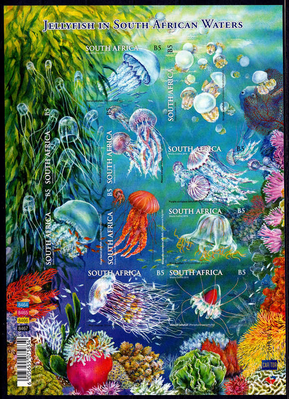 RSA 2015, 9 Sept. JELLYFISH IN SA, sheetlet, MNH, CV R 600.00 view scans