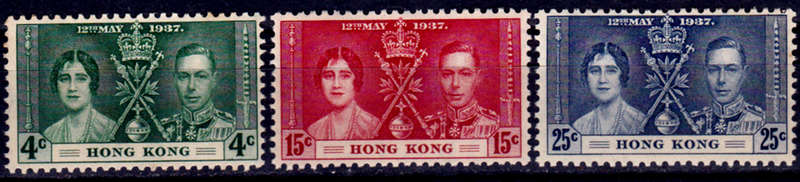 HONG KONG 1937, 12 May. CORONATION of KGVI and QE, MH, CV +/- R 450.00 view scans