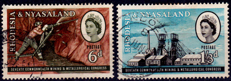 RHODESIA and NYASALAND 1961, 8 May. COMMONWEALTH MINING, set, UH, CV R 19.00 view scans