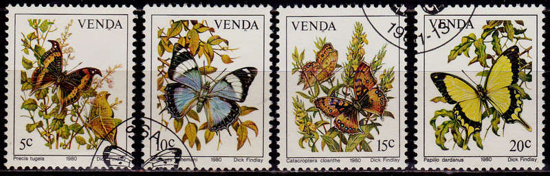 VENDA 1980, 13 Nov. BUTTERFLIES, set, CTO, CV R ?? view scans