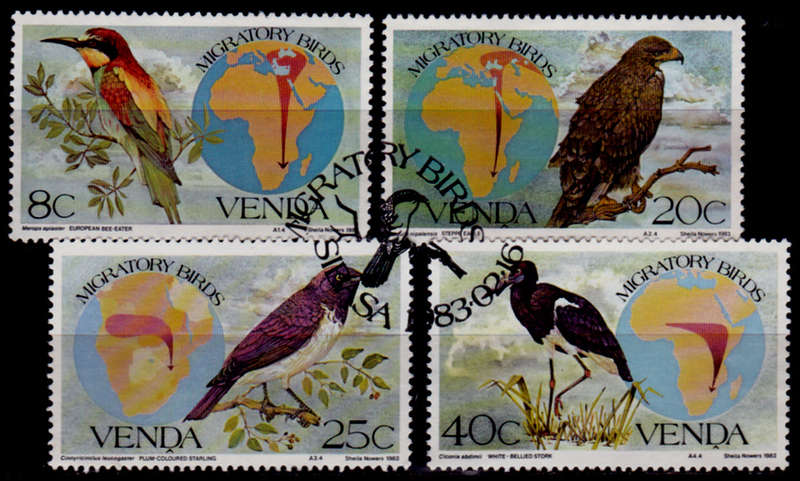 VENDA 1983, 16 Feb. MIGRATORY BIRDS, set, CTO, CV R ?? view scans