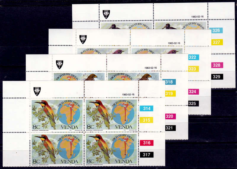 VENDA 1983, 16 Feb. MIGRATORY BIRDS, set controls, MNH, CV R 80.00 view scans