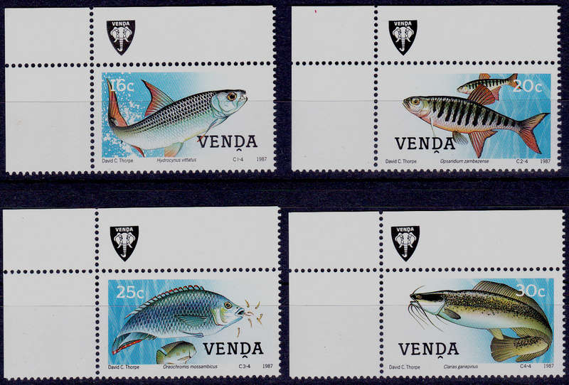 VENDA 1987, 2 July. FRESHWATER FISH, set, MNH, CV R 10.00 view scans