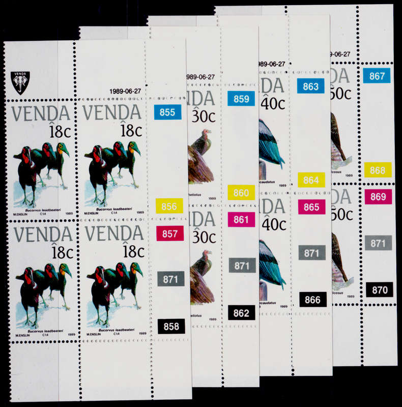 VENDA 1989, 27 June. ENDANGERED BIRDS, set controls, MNH, CV R 260.00 view scans