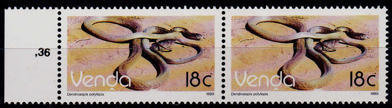 VENDA 1989, 3 July. ADDITIONAL VALUE DEFINITIVE ISSUE, single pair, MNH, CV R 2.00 view scans