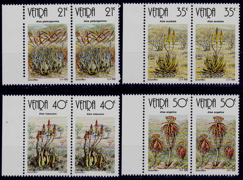 VENDA 1990, 23 Aug. ALOES, set pairs, MNH, CV R 20.00 view scans