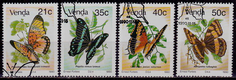 VENDA 1990, 15 Nov. BUTTERFLIES, set, CTO, CV R ?? view scans