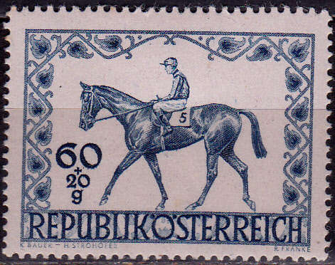 AUSTRIA 1947. HORSES VIENNA DERBY, single, MH, CV+/- R 5.00 view scans