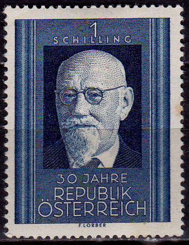 AUSTRIA 1948, 11 Dec. 30th ANNIV REPUBLIC OF AUSTRIA, single, MH, CV+/- R 50.00 view scans
