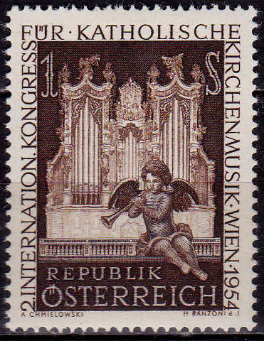 AUSTRIA 1954, 2 Oct. 2nd INTERNATIONAL CONGRESS, single, MH, CV +/-R 40.00 view scans