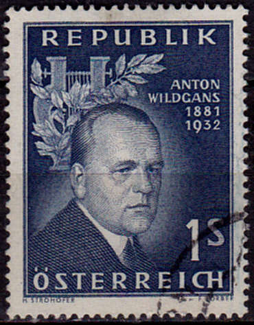 AUSTRIA 1957, 3 May. 25th ANNIV DEATH ANTON WILDGANS, single, UH, CV +/-R 10.00 view scans