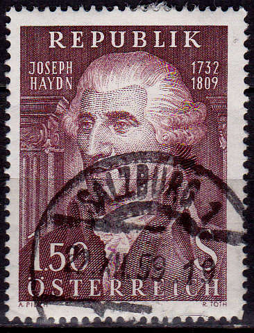 AUSTRIA 1959, 30 May. 150th ANNIV DEATH JOSEPH HAYDN, single, UH, CV +/-R 5.00 view scans