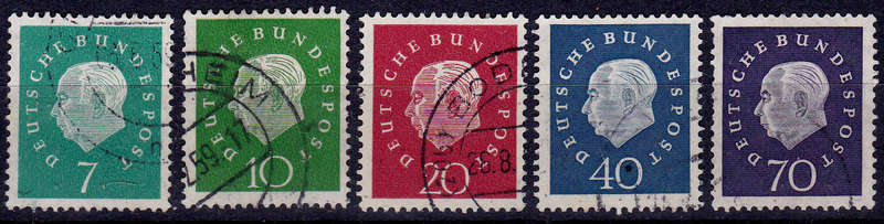 GERMANY 1959, 31 Jan. PROFESSOR DR TH HEUSS, set, UH, CV +/-R 50.00 view scans