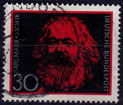 GERMANY 1968, 29 April. 150th ANNIV BIRTH KARL MARX, single, UH, CV +/-R 5.00 view scans