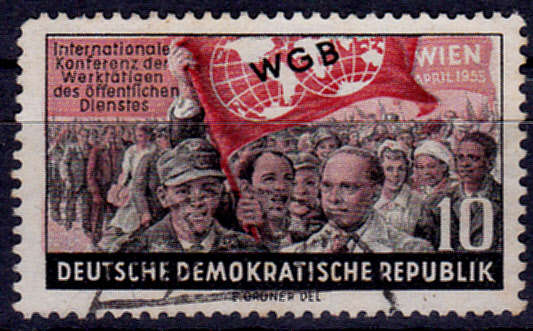 GERMANY DDR 1955, 15 March. INTERNATIONAL CONGRESS FOR STATE, single, UH, CV +/-R 20.00 view scans