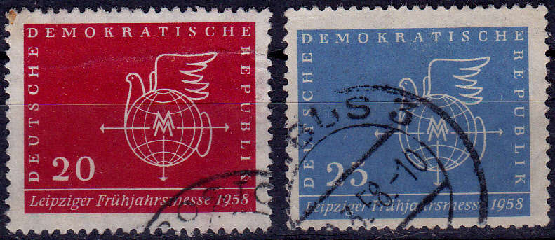 GERMANY DDR 1958, 27 Feb. LEIPZIG SPRING FAIR, set, UH, CV +/-R 10.00 view scans
