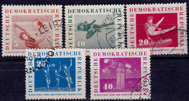 GERMANY DDR 1959, 10 Aug. 3rd GYMNASTICS SPORTS FESTIVAL, set, UH, CV +/-R 50.00 view scans