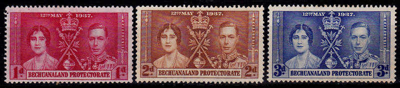 BECHUANALAND PROTECTORATE 1937, 12 May. CORONATION KGVI and QE, set, MH, CV R 36.00 view scans
