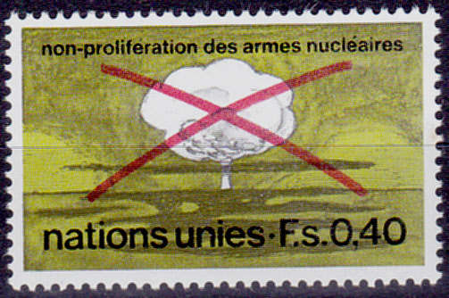 UN GENEVA 1972, 14 Feb. STOP TO NUCLEAR WEAPONS, single, MNH, CV +/-R 30.00 view scan