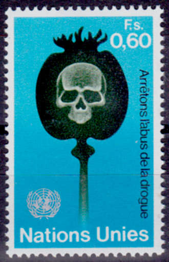 UN GENEVA 1973, 13 April. FIGHT AGAINST DRUG ABUSE, single, MNH, CV +/-R 20.00 view scan
